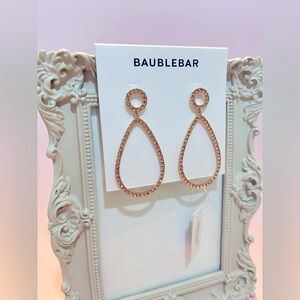 BaubleBar Sparkling Peach and Gold Drop Earrings